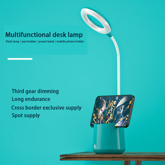 Creative smart pen holder dormitory student children's bedroom bedside led eye protection table lamp usb charging reading lamp